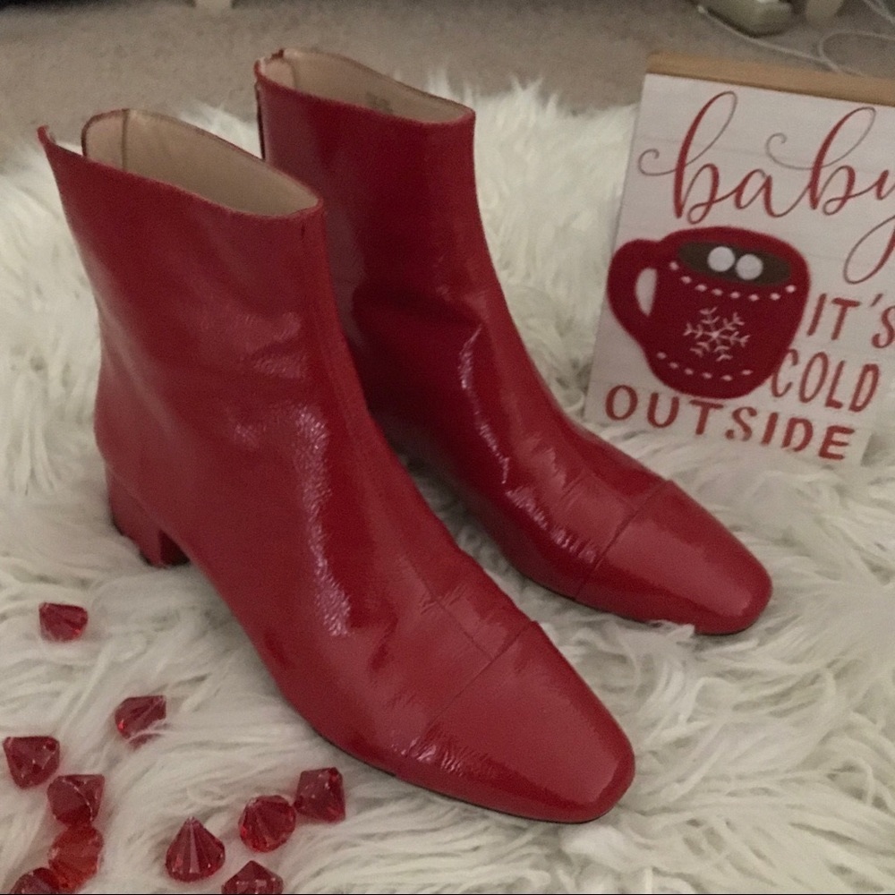 J crew red booties